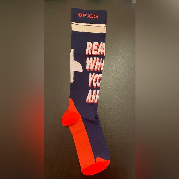 FIGS Compression Socks READY WHEN YOU ARE Navy Blue Size Large NWOT - Picture 2 of 4